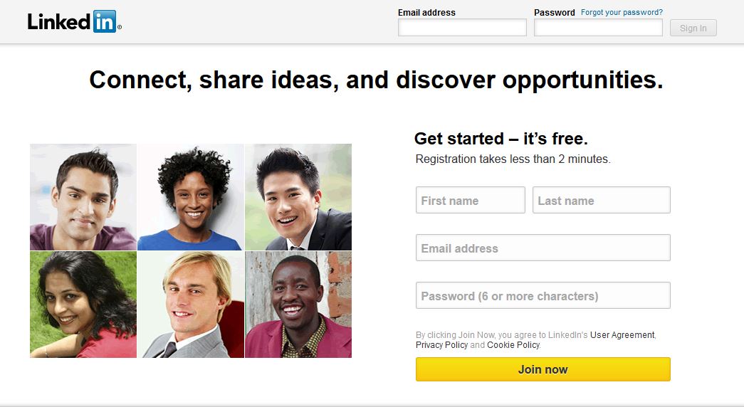 LinkedIn Home Screen