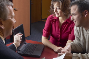 business man and clients discussing concepts
