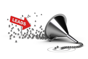 metal funnel with leads flowing through