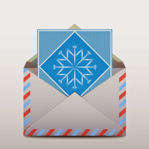 Letter with a snowflake on it